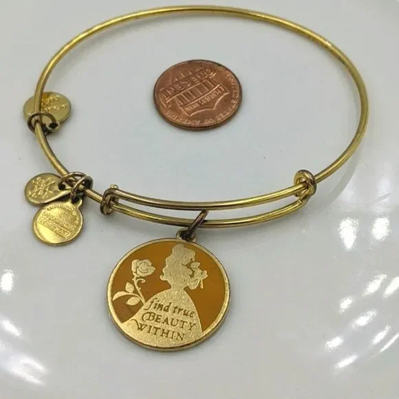 Alex and Ani Jewelry Alexan Ani Gold Disney Belle Rose Beauty